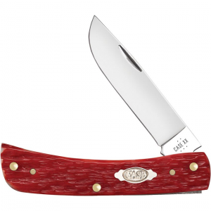 Case XX 31945 Sod Buster Jr Carbon Steel Knife Dark Red Bone Handles