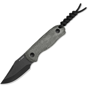 Kizer 1092A1 Drop Bear Black Clip Point Fixed Blade Knife Black Micarta Handles