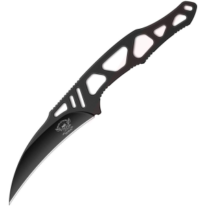 Skallywag Tactical 17047 Peg Leg Black Carbon Steel Fixed Blade Knife Skeletonized Handles