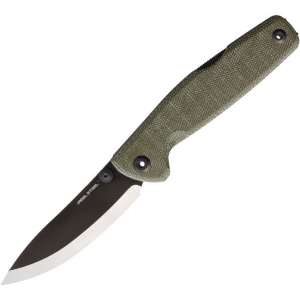 Real Steel 7871GM Yak Two-Tone Lockback Knife Green Canvas Handles