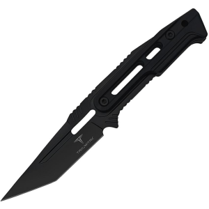 Takumitak F301 Heat Black Tanto Fixed Blade Knife Black Handles