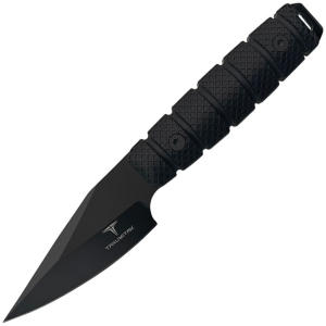 Takumitak F309 Sector 3 Black Drop Point Fixed Blade Knife Black Handles
