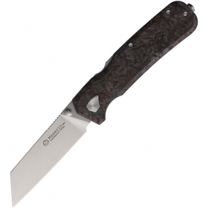 Maserin 631FCA Pulse Stonewash MagnaCut Reverse Tanto W-Lock Knife Black/Orange Carbon Fiber Handles