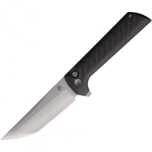 North Mountain Blade 2406C Chop 2 San Mia Tanto Button Lock Knife Carbon Fiber Handles
