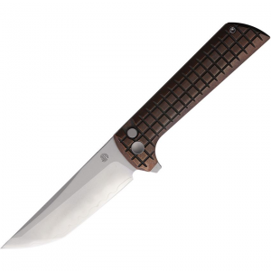North Mountain Blade 2406CO Chop 2 San Mia Tanto Button Lock Knife Copper Handles