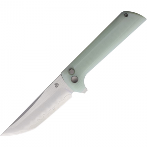 North Mountain Blade 2407J Chop 2 San Mia Tanto Button Lock Knife Jade G10 Handles