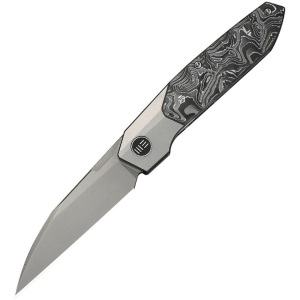 WE 240072 Brr15 Stonewash Wharncliffe Bolster Lock Knife Gray Titanium/Aluminum Foil Carbon Fiber Handles