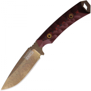 Dawson 47834 Contractor Arizon Copper MagnaCut Fixed Blade Knife Black/Red G10 Handles