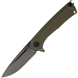 Acta Non Verba Z200PLUS006 Z200 Plus Black Spear Point Linerlock Knife OD Green G10 Handles