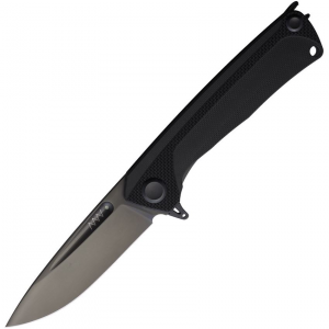 Acta Non Verba Z200PLUS002 Z200 Plus Black Spear Point Linerlock Knife Black G10 Handles