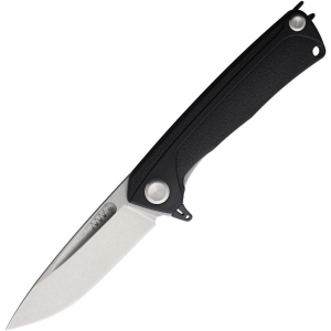 Acta Non Verba Z200PLUS003 Z200 Plus Stonewash Spear Point Linerlock Knife Black GRN Handles