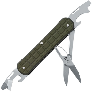 FOX VPGPW130F3MG Vulpis Folding Knife Green Handles