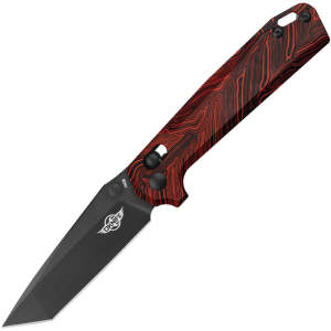Oknife Oknife RUBATOBKRD Rubato Black Stonewash Tanto Rail Lock Knife Red G10 Handles - $89.99 at KnifeCountryUSA.com