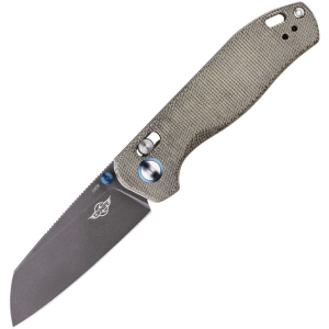 Oknife Oknife RUBATO2ODGMT Rubato 2 Black Stonewash Sheepsfoot Rail Lock Knife Green Micarta Handles - $84.95 at KnifeCountryUSA.com