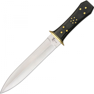 Elk Ridge 105 Dagger Fixed Double Edge Dagger Blade Knife with Black Composition Handle
