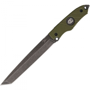 Hoffner 14 Stainless Drop Point Beast Fixed Blade Knife with Olive Ergonomic G-10 "Grippy" Handle