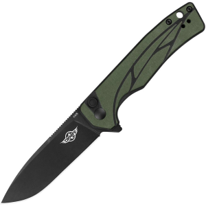 Oknife OKnife METTLEODG Mettle Black Stonewash Button Lock Knife OD Green/Black G10 Handles - $84.99 at KnifeCountryUSA.com