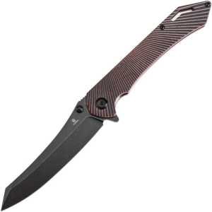 Tenable 1060A1 Colibri Tech Black Stonewash Nitro V Sheepsfoot Linerlock Knife Black/Red G10 Handles