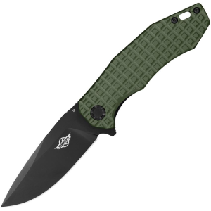 Oknife Oknife SPURDOGODG Spurdog Assist Open Black D2 Carbon Steel Linerlock Knife OD Green Handles - $59.99 at KnifeCountryUSA.com
