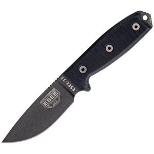ESEE 3ILPK Model 3 Black G-10 Plain Edge Fixed Blade Knife