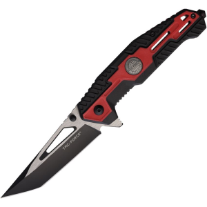 Tac Force 2007RD Assist Open Two-Tone Tanto Linerlock Knife Black/Red Nylon Handles