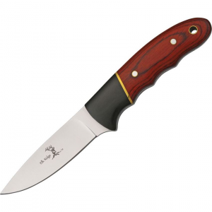 Elk Ridge 029 Hunter Fixed Blade Knife with Reddish Brown Rich Grain Wood Handles