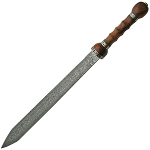 Damascus 5003 Rosewood Sword with Carved Ring Handle