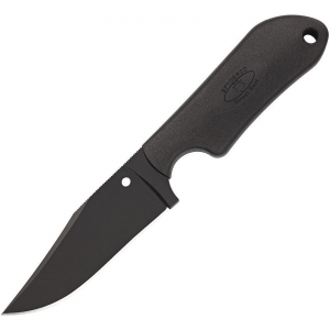 Spyderco Fb15pbbk Street Beat Light Weight Black Ceramic Coated Fixed Blade Knife with Black FRN Handles