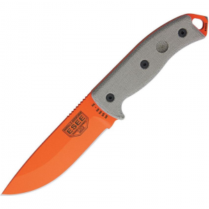 ESEE 5POG Model 5 Fixed Blade Knife with Carbon Steel Bright Orange Blade