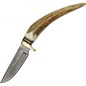 Damascus 1026 Buck Spike Fixed Blade Knife