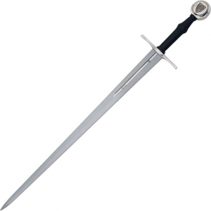 Paul Chen 2034 Hand-and-a-Half Sword with Black Leather Wrapped Handle