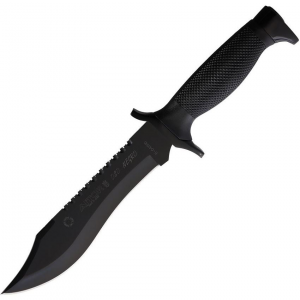 Aitor 16010 Oso Negro Fixed Clip Point Blade Knife with Black Textured Polymer Handle