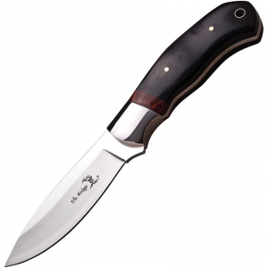 Elk Ridge 565BW Fixed Blade Knife with Black and Brown Pakkawood Handles