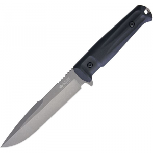 Kizylar 0208 Delta Tactical Echelon Series Fixed Black Titanium Finish Blade Knife with Black Kraton Handles