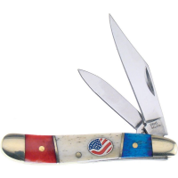 Frost SW107RWB Folding Pocket Knife Little Peanut Red White Blue with Bone Handle