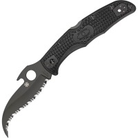 Spyderco 12SBBK2W Matriarch 2 Emerson Open Lockback Folding Pocket Knife with Black Nylon Handles