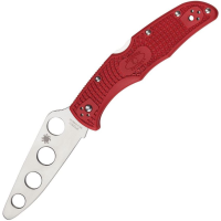 Spyderco 10TR Endura 4 Trainer Lockback Folding Stainless Blade Pocket Knife with Red FRN Handles