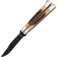 Bear & Son 517 Butterfly Folding Pocket Knife with Genuine Stag Handle