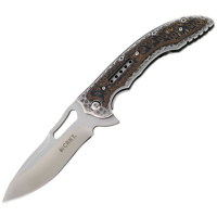 CRKT 5470 Ikoma Fossil Large Framelock Folding Pocket Drop Point Satin Knife with G-10 Handle