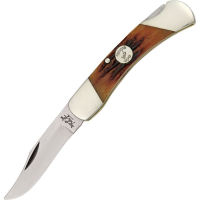 Bear & Son CRSB05 Lockback Folding Pocket Steel Clip Blade Knife with Red Jigged Bone Handle