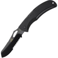 Gerber 1648G EZ Out DPSF Black Part Serrated Blade Lockback Folding Pocket Knife