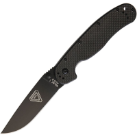 Ontario 8887CF RAT 1 Black Drop Point Linerlock Folding Pocket Knife