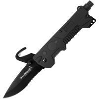 StatGear AT01 T3 Tactical Rescue Tool Partially Serrated Linerlock Folding Pocket Knife with Handle