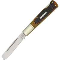 Rough Rider 763 One Arm Lockback Folding Pocket Knife with Amber Jigged Bone Handles