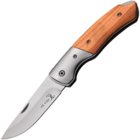 Elk Ridge 166 Lockback Folding Pocket Knife with Brown Wood Handle