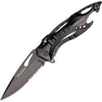 Tac Force 705BK Assisted Opening Part Serrated Drop Point Linerlock Folding Pocket Knife