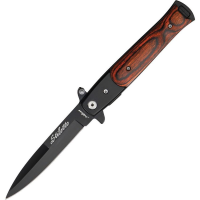 Tac Force 428WB 5 Inch Black Blade Folding Pocket Knife with Wood Handle