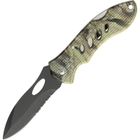 China Made 210871 Forest Series Folder Part Serrated Blade Lockback Pocket Knife