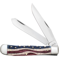 Case 64132 Trapper Folding Pocket Knife with Patriotic Natural Smooth Bone Handle