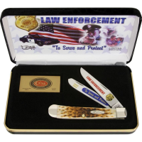 Case LE Law Enforcement Trapper Folding Pocket Knife with Bone Handle